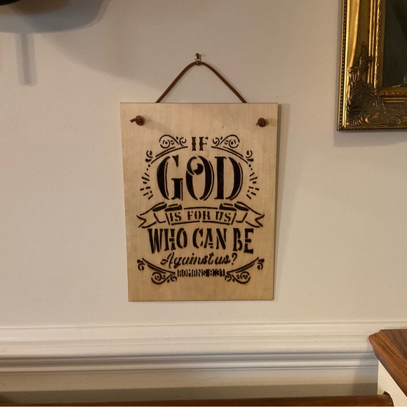 🕊Romans 8:31 Scripture Verse Hand Burned Ready To Hang Wood Sign! - Picture 2 of 7